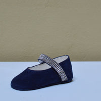 Scarpina da Culla Blu Navy con Strass - Babychic
