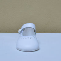 Scarpina da Culla Mary Jane Bianca con Perla - Babychic