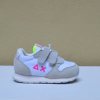 Sun68 - Sneaker Bianca e Grigia con Dettagli Fluo