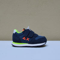 Sun68 - Sneaker Blu con Dettagli Arancio e Lime
