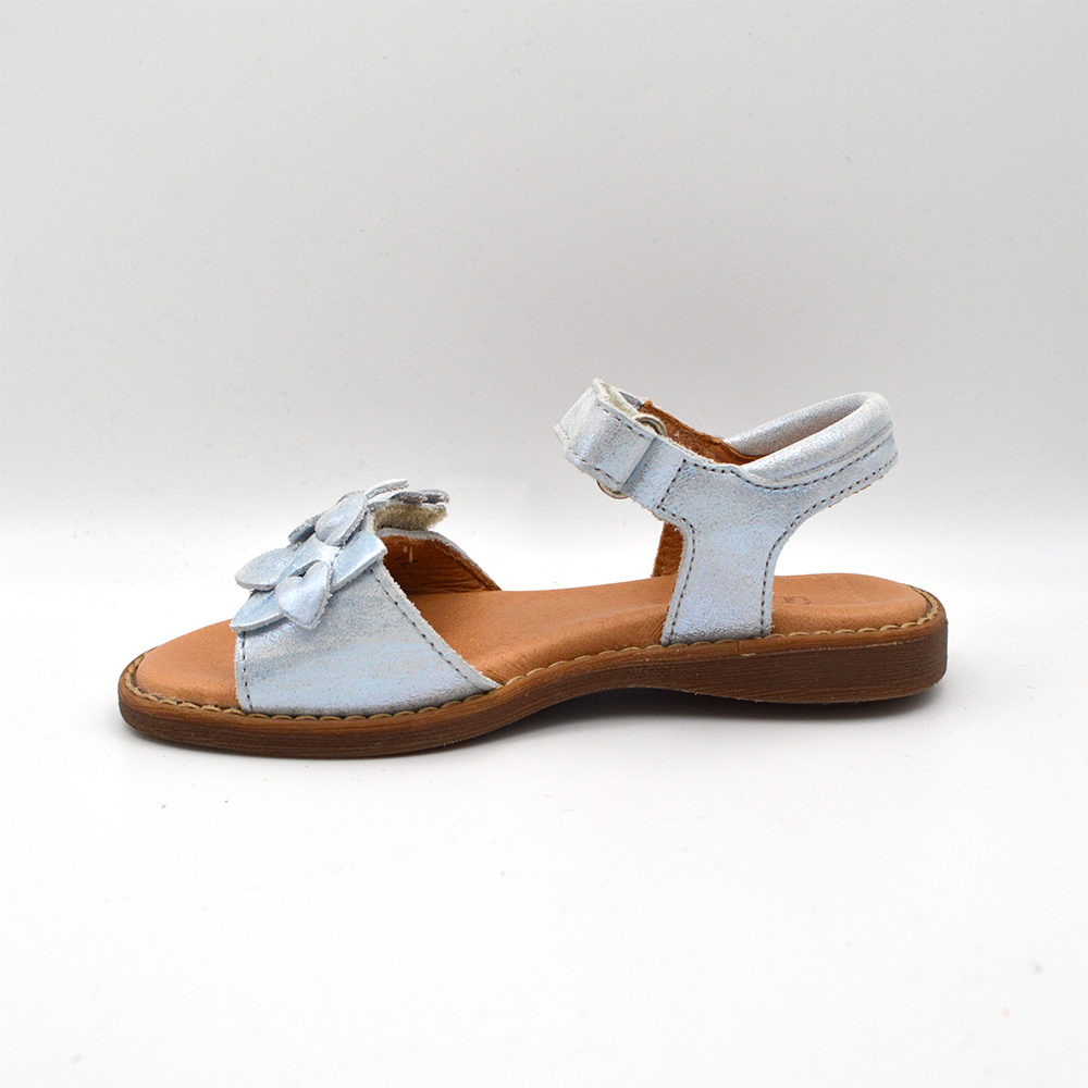 Froddo | Sandalo in pelle blu metal con fiori