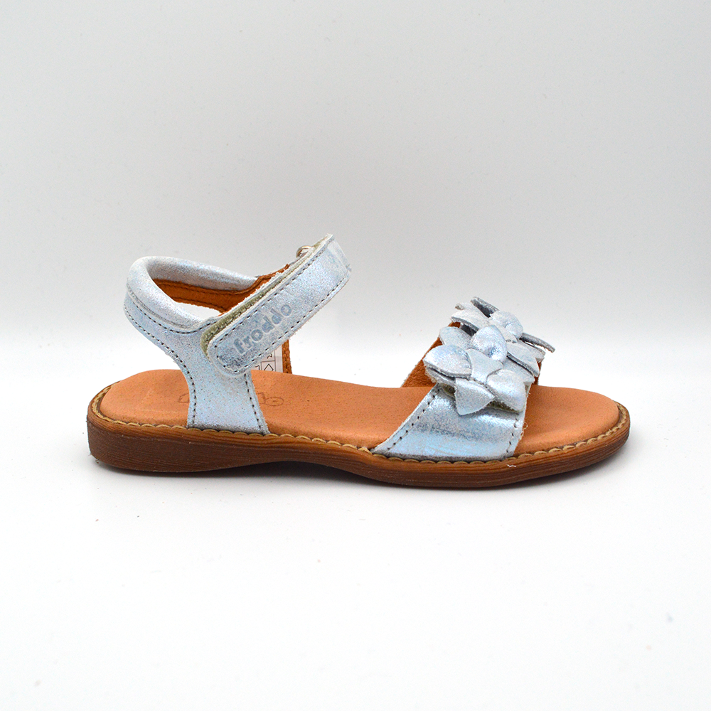 Froddo | Sandalo in pelle blu metal con fiori
