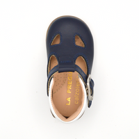La Pregiata | Sandalo in pelle blu navy con cinturino