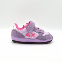 SUN68 | Sneaker baby lilla con velcro e lacci