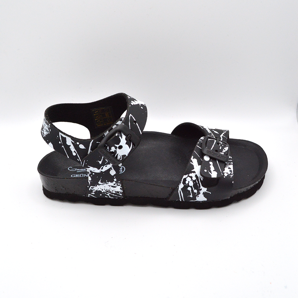 Grünland | Sandalo nero e bianco