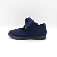 Batilas | Sandaletto in tela blu con fiocco