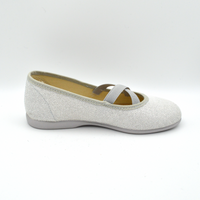 Batilas | Ballerina glitter argento con incrocio