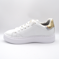 SUN68 | Sneaker bianco e oro con lacci