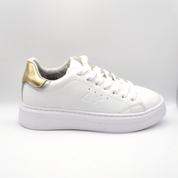 SUN68 | Sneaker bianco e oro con lacci