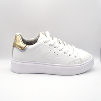 SUN68 | Sneaker bianco e oro con lacci
