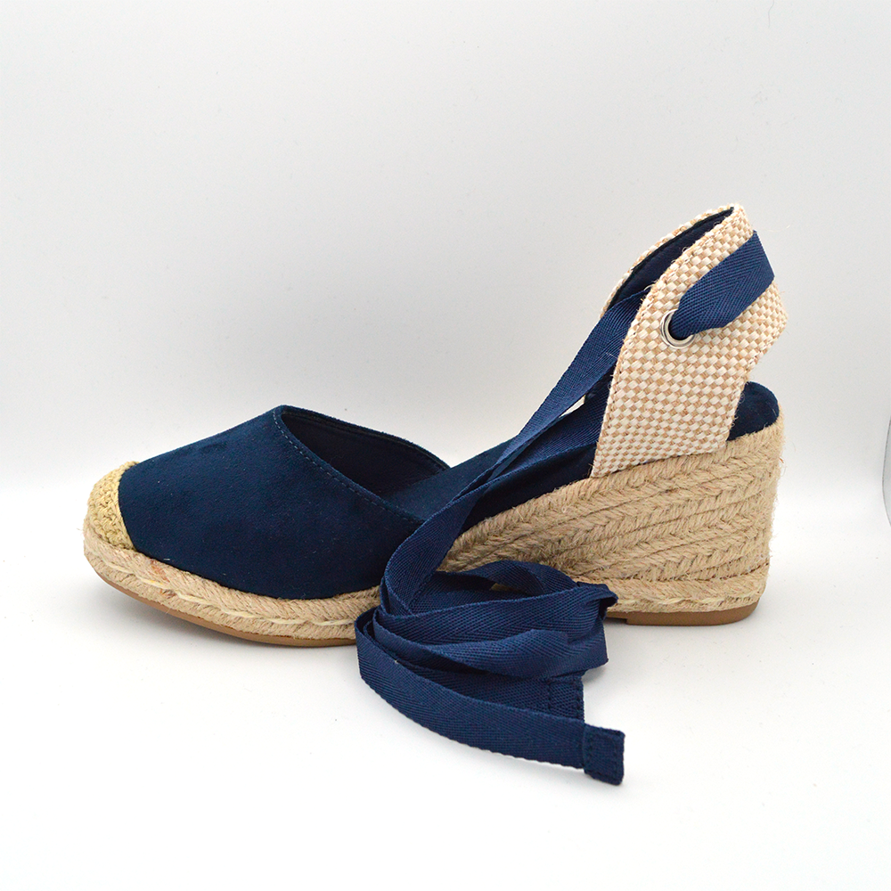 Refresh | Sandalo con zeppa e laccio blu navy
