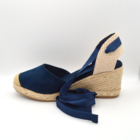 Refresh | Sandalo con zeppa e laccio blu navy