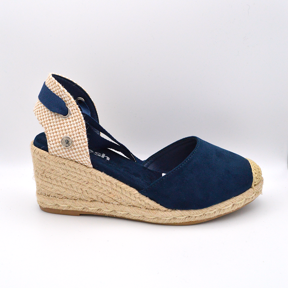 Refresh | Sandalo con zeppa e laccio blu navy