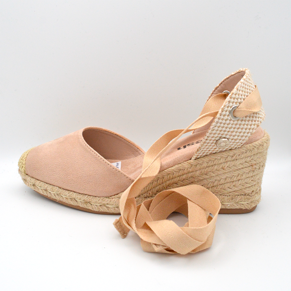 Refresh | Sandalo con zeppa e laccio beige