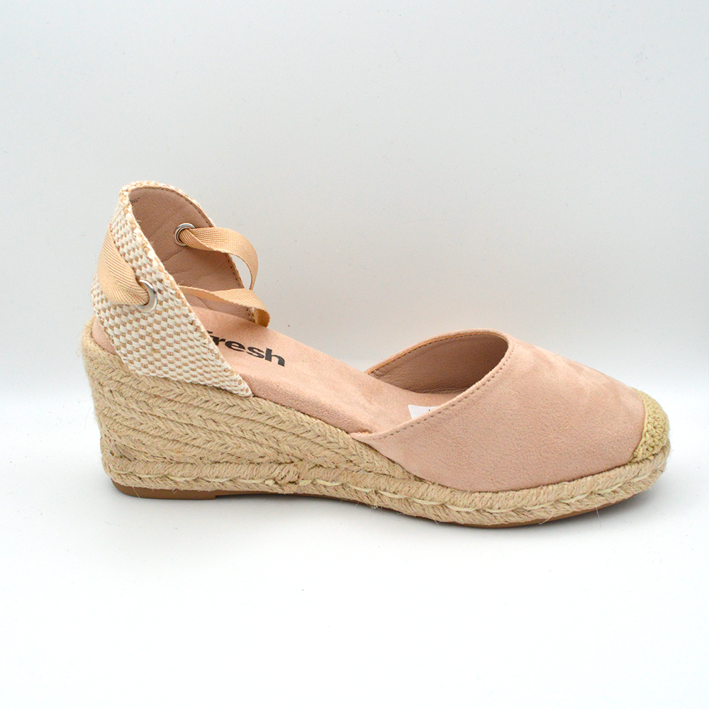 Refresh | Sandalo con zeppa e laccio beige