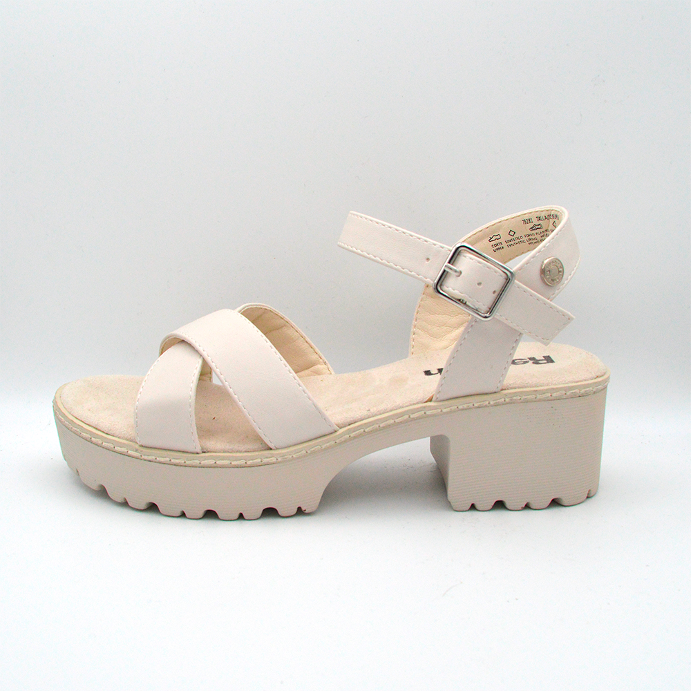 Refresh | Sandalo panna con tacco e cinturino