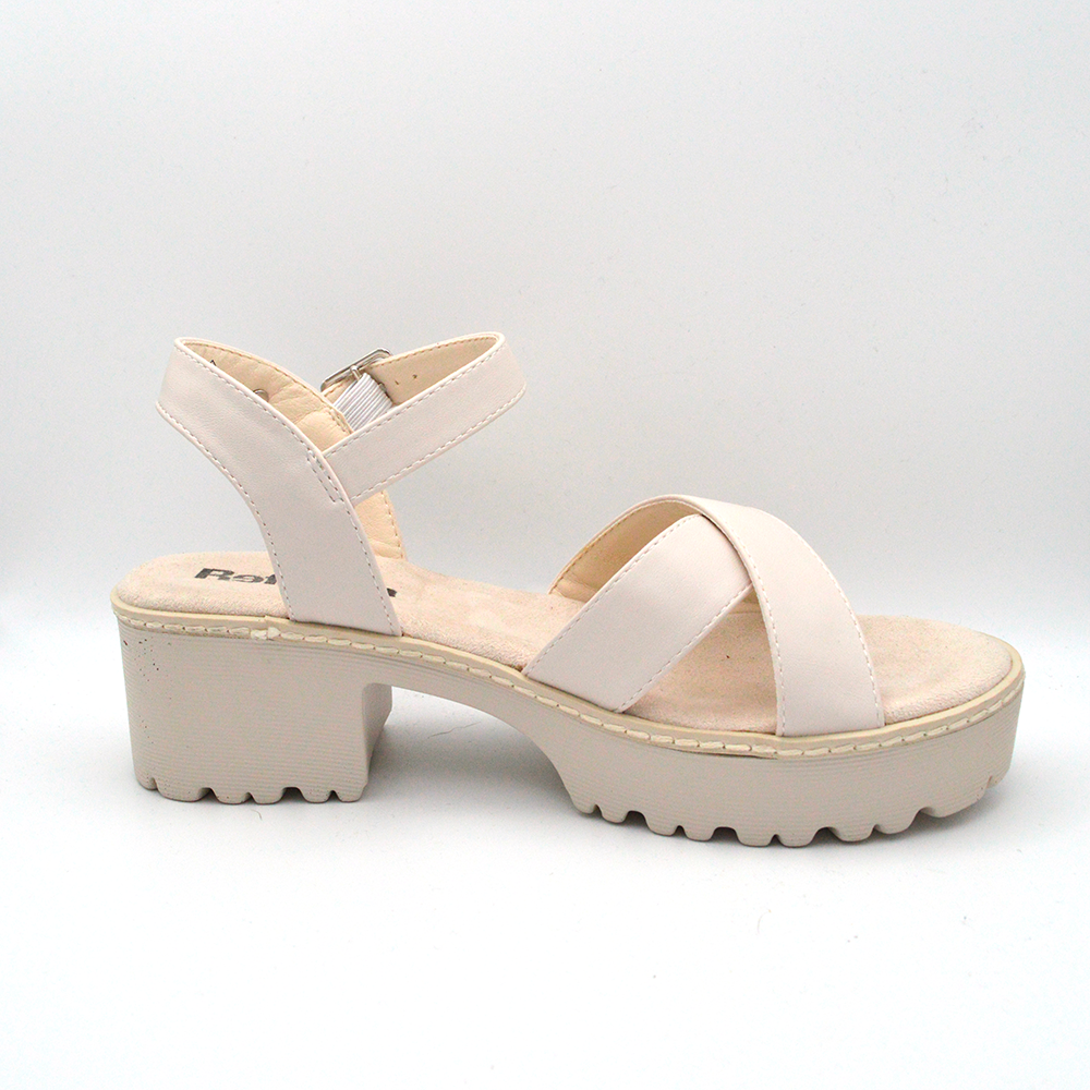 Refresh | Sandalo panna con tacco e cinturino