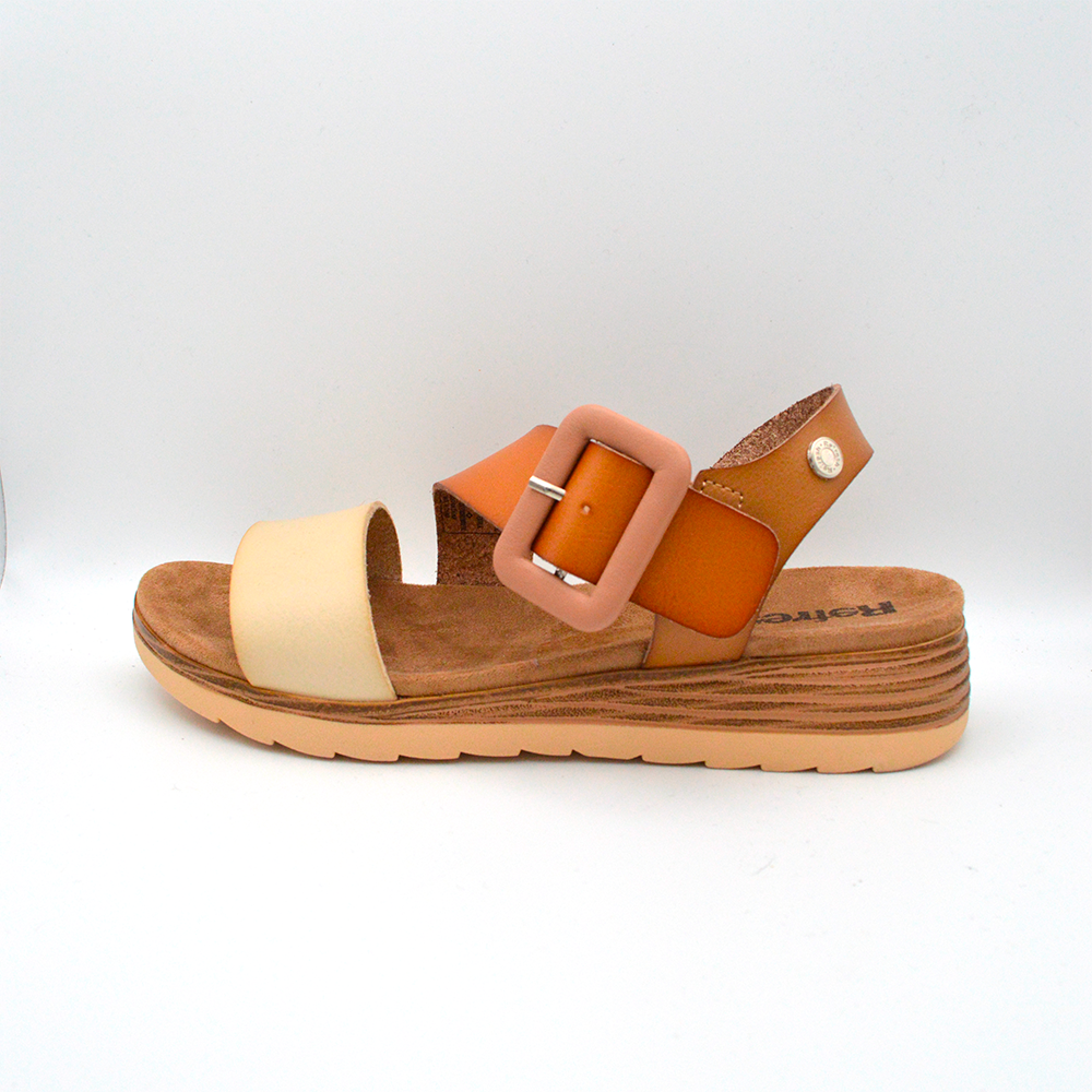 Refresh | Sandalo platform beige e caramello