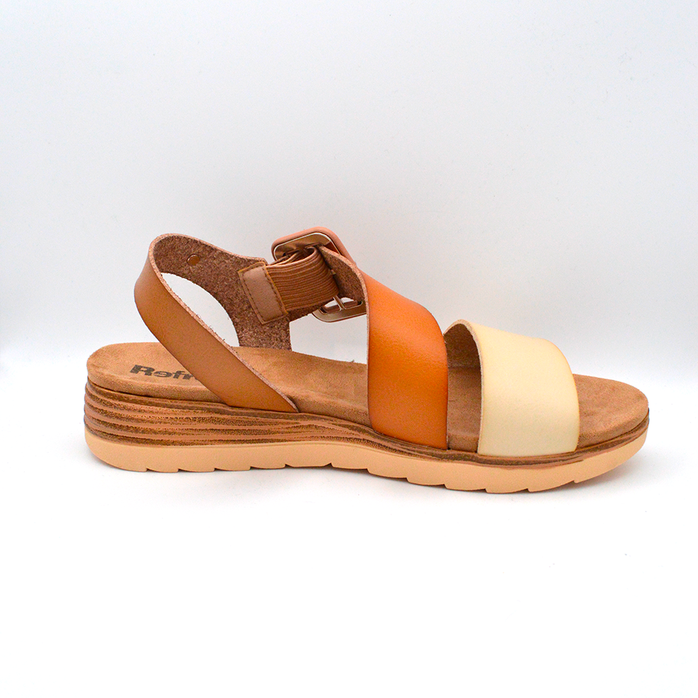 Refresh | Sandalo platform beige e caramello
