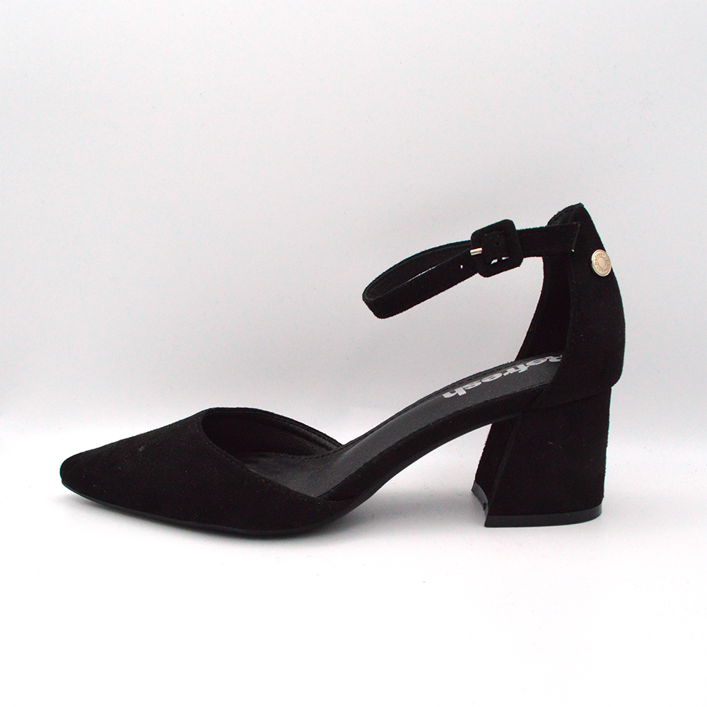 Refresh | Sandalo slingback nero con tacco