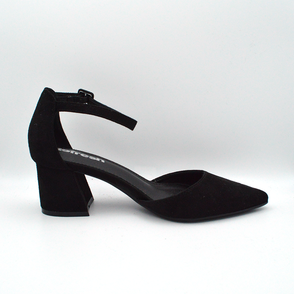 Refresh | Sandalo slingback nero con tacco