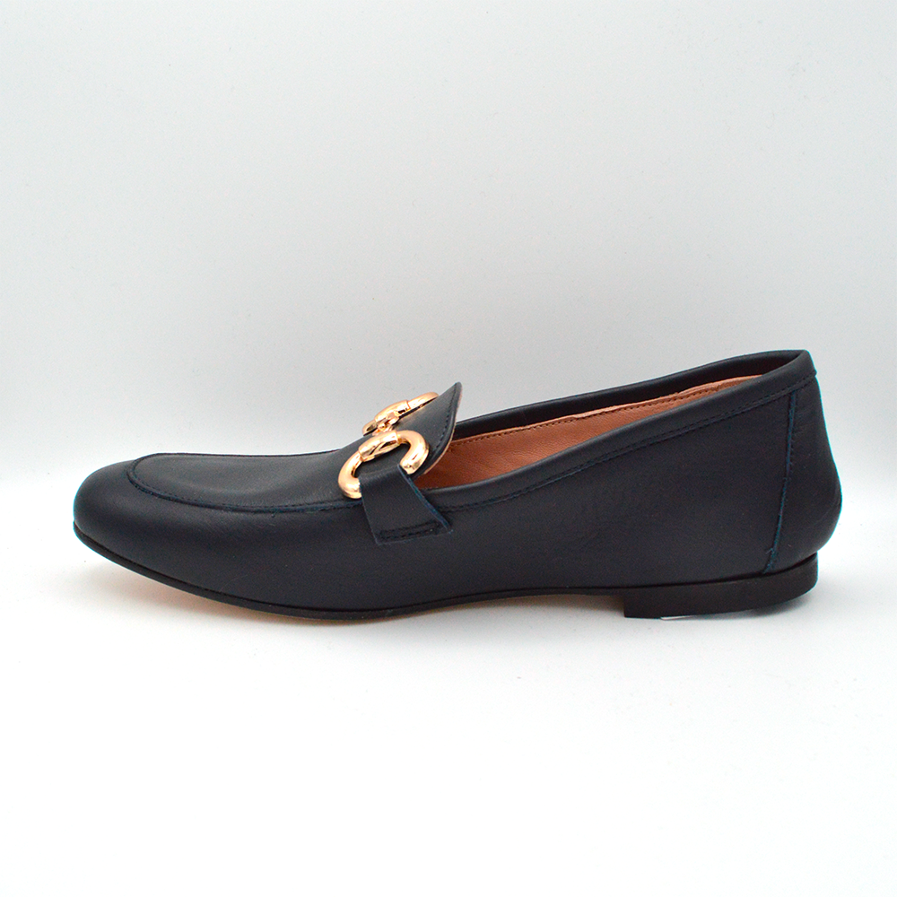 La pregiata | Mocassino in pelle blu navy