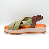 Latika | Sandalo platform verde salvia e marrone