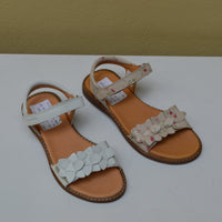Sandalo Froddo Glamour - Fascia Floreale in Pelle (Bianco e Fantasia)