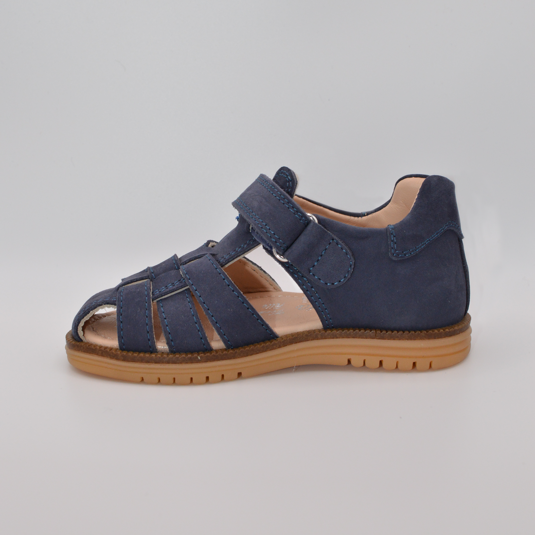 La Pregiata | Sandalo in pelle blu con cinturino