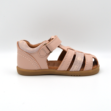 Bobux | Sandalo baby in pelle rosa glitter