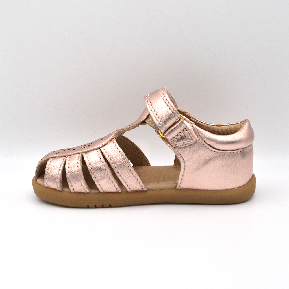 Bobux | Sandalo baby in pelle rosa metal