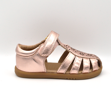 Bobux | Sandalo baby in pelle rosa metal
