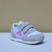 Sun68 - Sneaker Bianca e Grigia con Dettagli Fluo