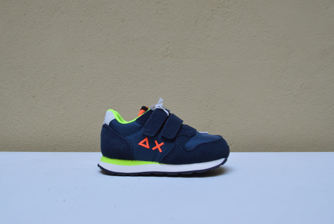 Sun68 - Sneaker Blu con Dettagli Arancio e Lime