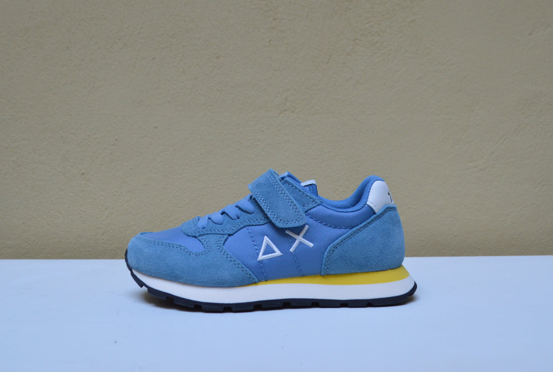 Sun68 - Sneaker Azzurra con Dettagli Gialli