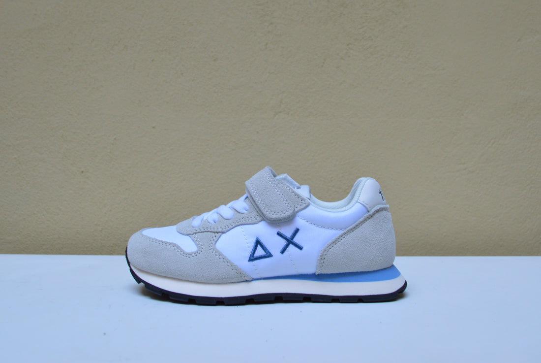 Sun68 - Sneaker Bianca e Grigia con Dettagli Blu