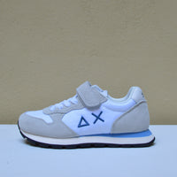 Sun68 - Sneaker Bianca e Grigia con Dettagli Blu