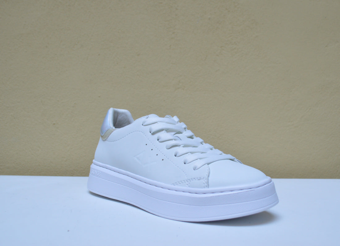 Sun68 - Sneaker Platform Bianca con Dettagli Iridescenti