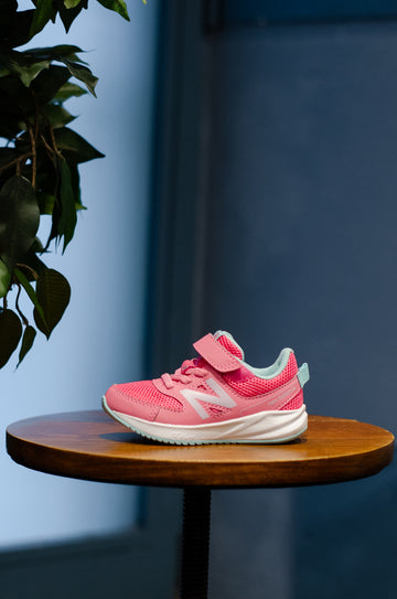 NEW BALANCE IN VELCRO CON LACCI ELASTICI , ROSA