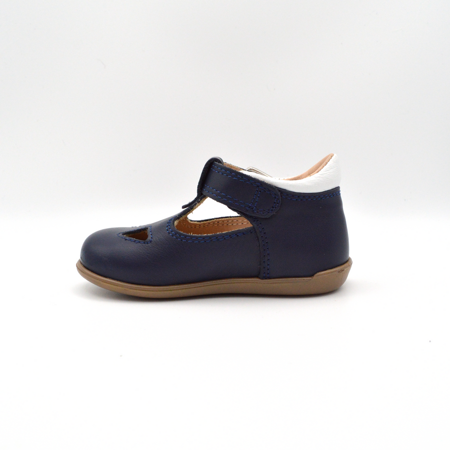 La Pregiata | Sandalo in pelle blu navy con cinturino