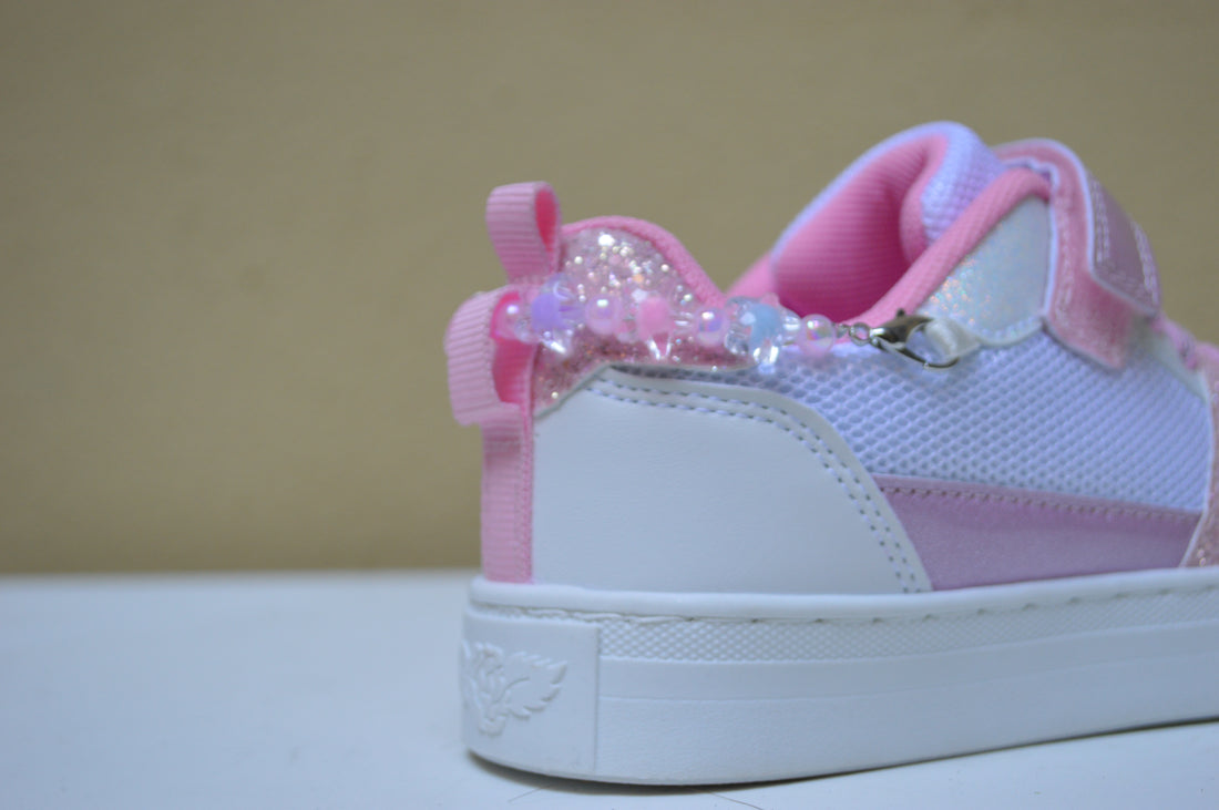Lelly Kelly Braccialetto - Sneaker Bianca e Rosa Glitter