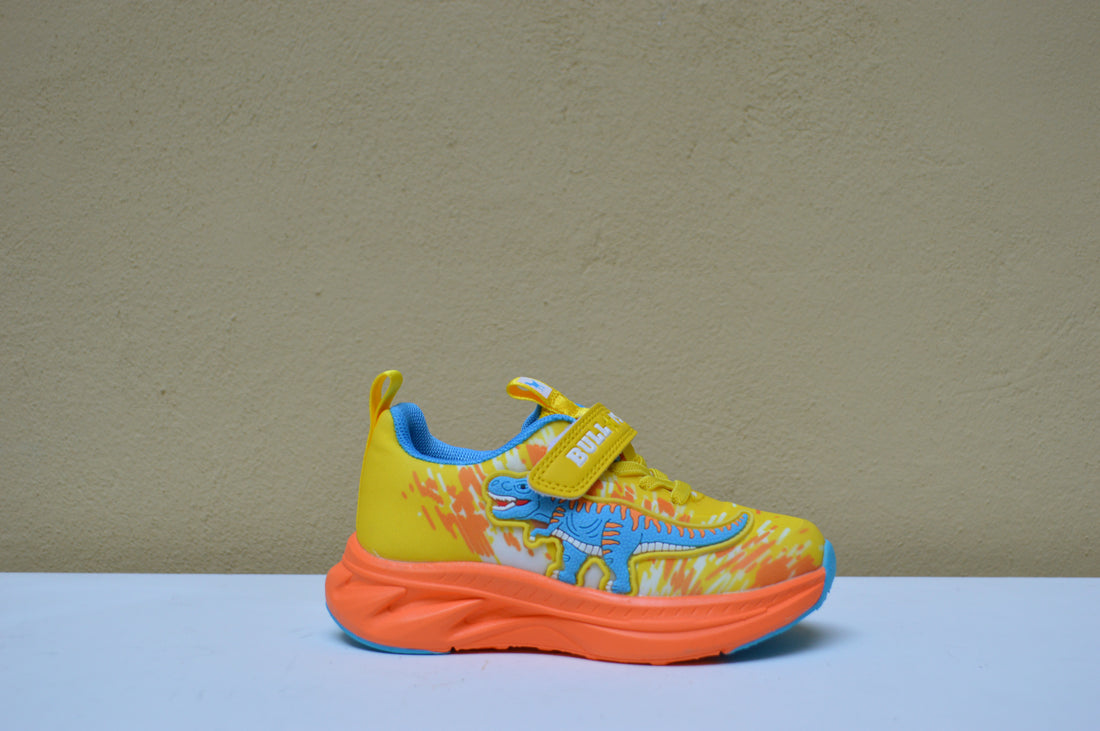 Bull Boys Dinosaur Lights - Sneaker Gialla e Arancio con Luci