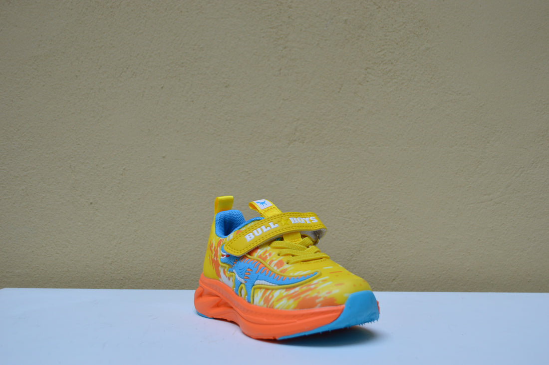 Bull Boys Dinosaur Lights - Sneaker Gialla e Arancio con Luci