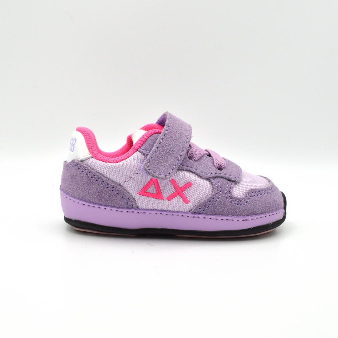 SUN68 | Sneaker baby lilla con velcro e lacci
