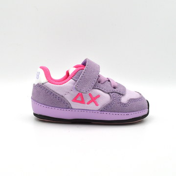 SUN68 | Sneaker baby lilla con velcro e lacci