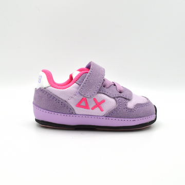 SUN68 | Sneaker baby lilla con velcro e lacci