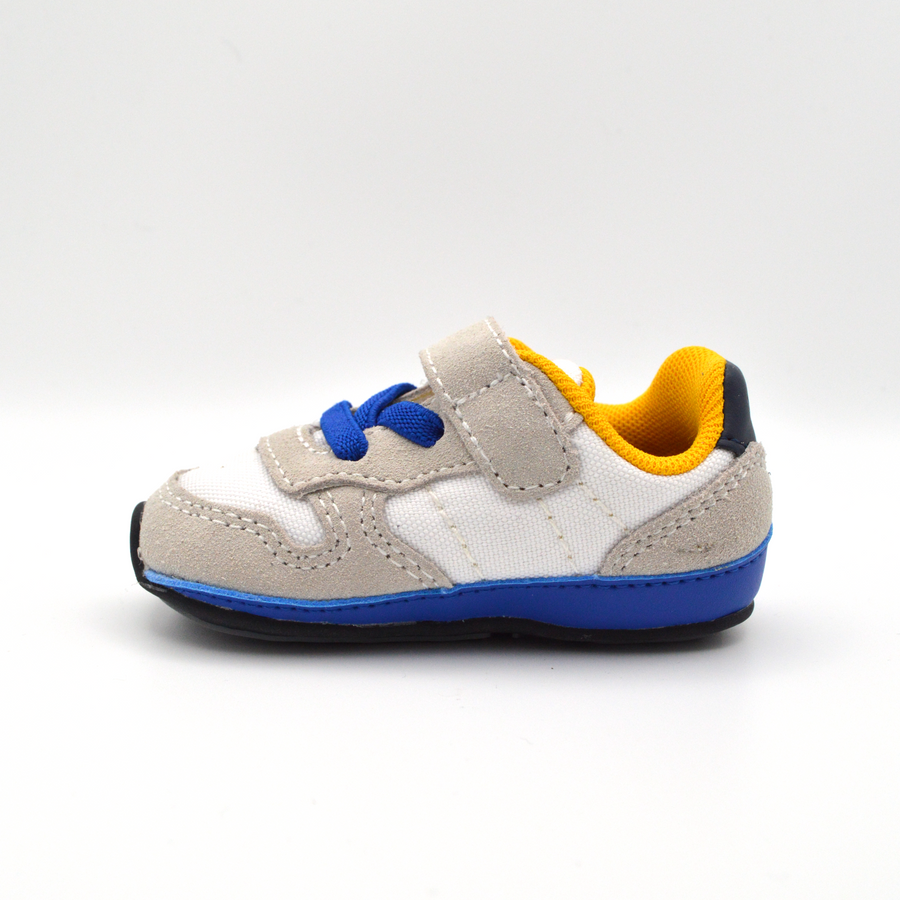 SUN68 | Sneaker baby blu e grigio con velcro e lacci