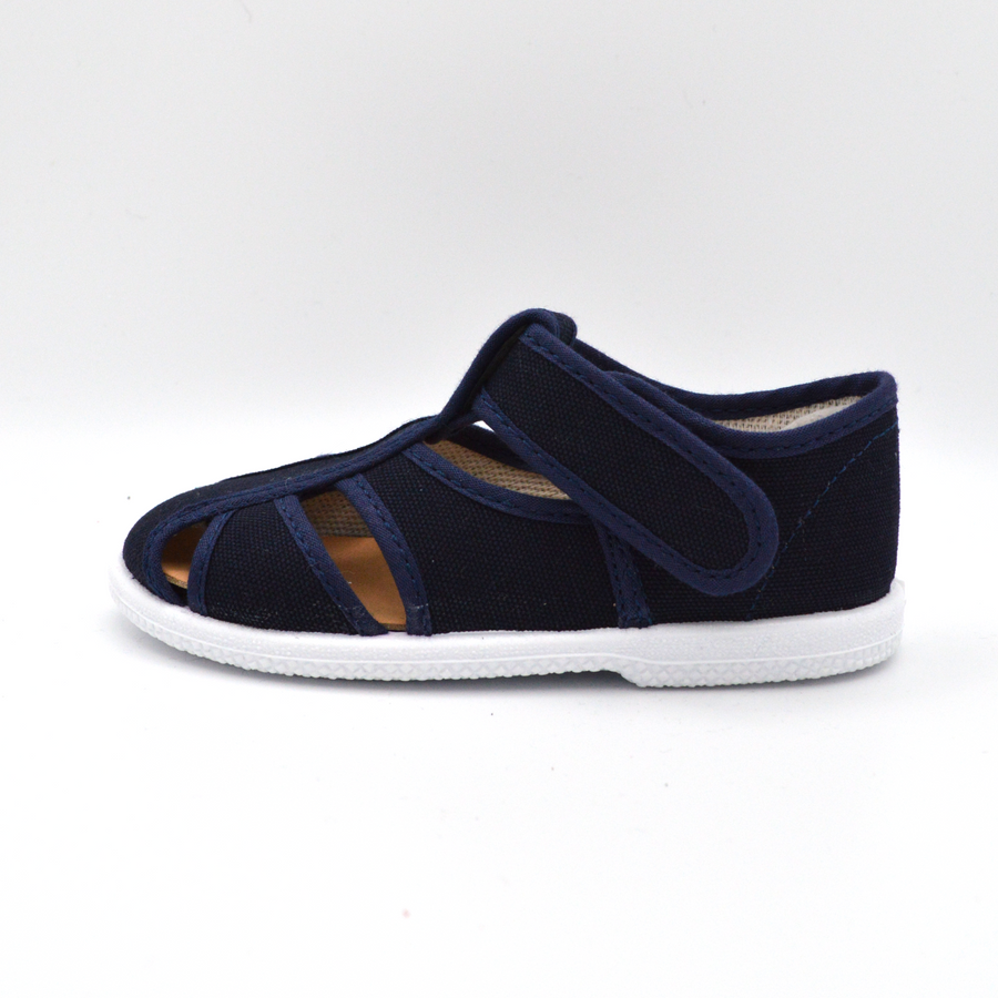 Coccole | Sandalo in tela blu