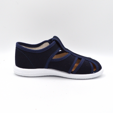 Coccole | Sandalo in tela blu