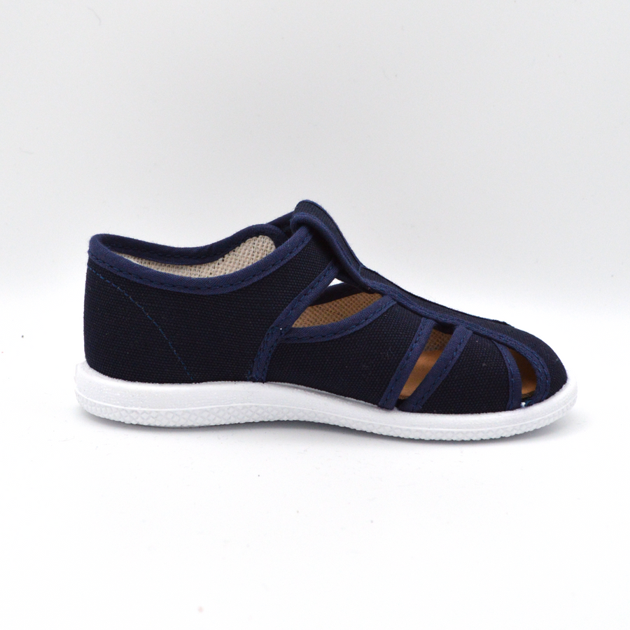 Coccole | Sandalo in tela blu